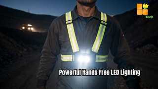 Colete de luz reflexiva LED no peito | Lâmpada recarregável USB para segurança no trabalho para construção de mineração Ni