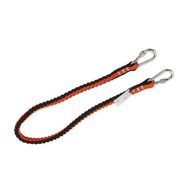 comprar Cordão de segurança ajustável de poliéster com ganchos de aço inoxidável para restrição de trabalho 900-1400mm Fabricação em linha