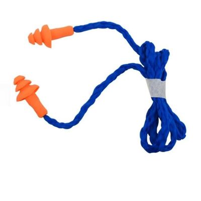 comprar A orelha reusável da espuma do silicone da segurança obstrui 31,5 x 12.5mm com cabo de nylon do PVC Fabricação em linha