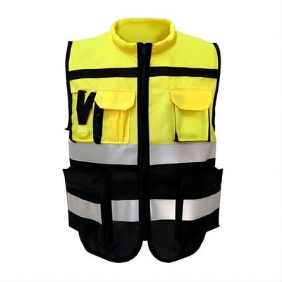 comprar Veste reflexiva de trabalho industrial de uma segurança de 360 graus com a fita dos bolsos 120g 5cm Fabricação em linha