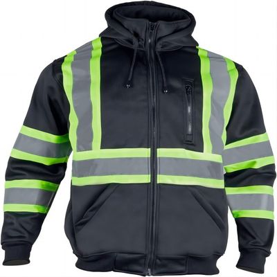 comprar ANSI/ISEA 107-2015 Compatível com 100% de poliéster de lã revestimento de segurança reflector com capuz de inverno quente Fabricação em linha