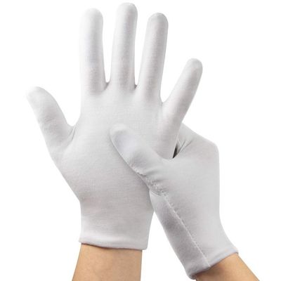 comprar M- Luvas do algodão da mão da paisagem de XXL laváveis para o branco da inspeção do trabalho Fabricação em linha