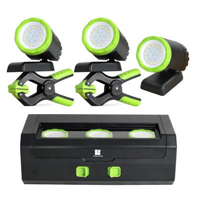 comprar 3-Pack 360° Lâmpadas de trabalho LED giratórias com 650 lumens de brilho e bateria recarregável USB para acampamento Fabricação em linha