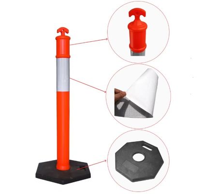 comprar Poste de Aviso de Trânsito em PE com Base de Borracha – Sinal de Segurança Rodoviária em Plástico Durável Fabricação em linha