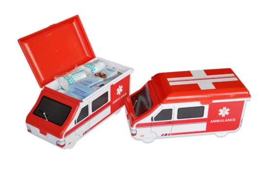 comprar Kit de primeiros socorros em forma de ambulância com corpo de plástico ABS e tamanho compacto 230x105x100mm para uso de emergência Fabricação em linha