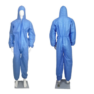Bom preço. Terno médico da combinação de SMS da roupa protetora descartável azul da combinação da segurança de S-2XL on-line