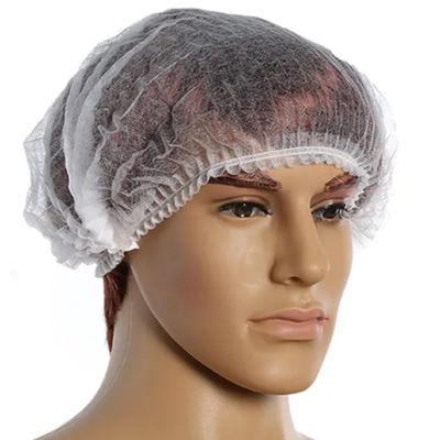 Bom preço. tampão Bouffant descartável não tecido do tampão da cabeça 14gsm com faixa elástica 18in 19in on-line