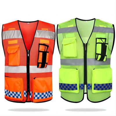 Bom preço. Colete de segurança reflexivo de malha de poliéster 120gsm com fita reflexiva de 5 cm de altura e logotipo personalizado para alta visibilidade on-line