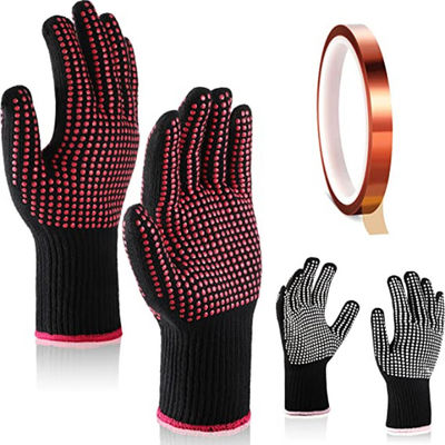 Bom preço. Luvas resistentes ao calor com design de silicone dupla face e material de poliéster resistente ao calor respirável para trabalhos de proteção on-line