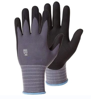 Bom preço. Luvas de trabalho de segurança de nylon de malha sem costura com resistência ao deslizamento e à água respirável on-line