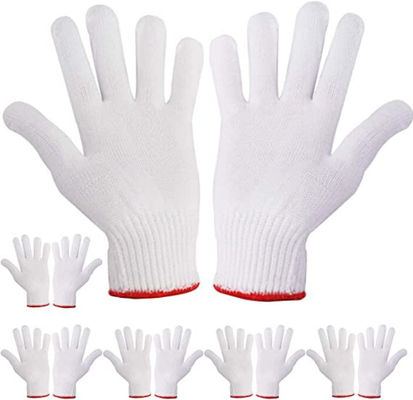 Bom preço. Luvas de trabalho brancas, laváveis e reutilizáveis, com proteção de seguradora, feitas de 90% de algodão, 10% de nylon on-line