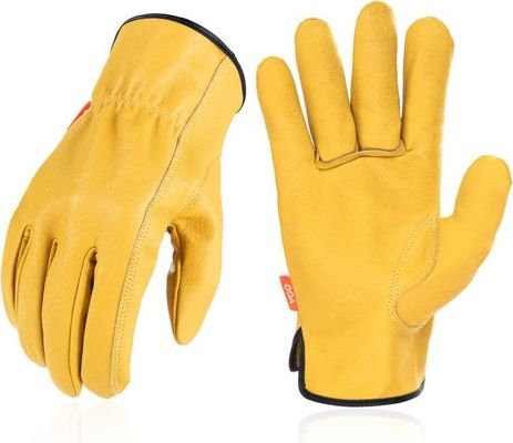 Bom preço. Luvas de couro resistentes a lacrimejamento, com design de destreza e fácil de desligar para trabalho seguro on-line