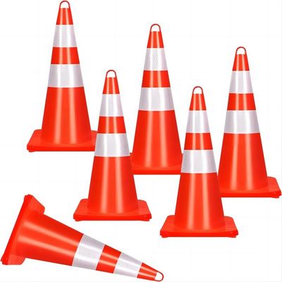 Bom preço. Cones reflexivos da segurança de tráfego do estacionamento superior do PVC com listra alaranjada on-line